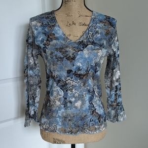 DRESSBARN Y2K Blue lace top